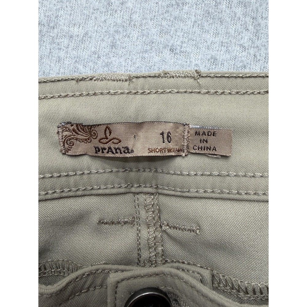 prAna Pants Womens 16 Khaki Hiking Roll-Up Stretch Straight Leg Outdoor Travel - Picture 10 of 12